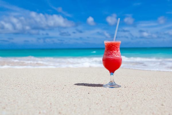 drinking cocktails on the beach while thinking about starting my French course in September